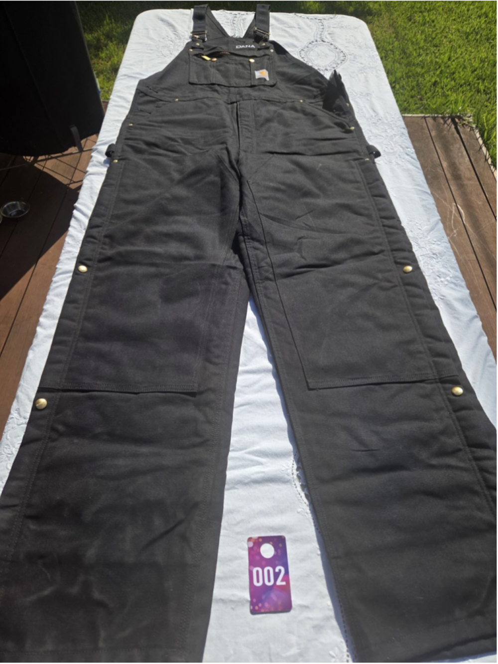 Carhartt R41 BLK Quilt Lined Duck Bib Overalls Black 40x34 DANA #002